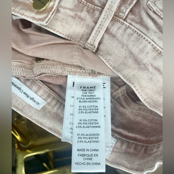 FRAME Ali High Rise Cigarette Jeans in Blush Light Wash Ankle Women's Size 26 - Picture 4 of 4